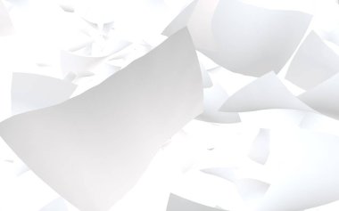 Uçan kağıtlar beyaz arka planda izole edilmiş. Soyut para havada uçuşuyor. 3d illüstrasyon