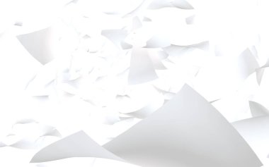 Uçan kağıtlar beyaz arka planda izole edilmiş. Soyut para havada uçuşuyor. 3d illüstrasyon