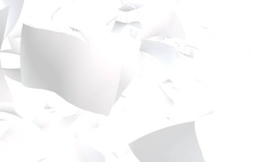 Uçan kağıtlar beyaz arka planda izole edilmiş. Soyut para havada uçuşuyor. 3d illüstrasyon