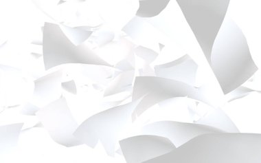 Uçan kağıtlar beyaz arka planda izole edilmiş. Soyut para havada uçuşuyor. 3d illüstrasyon