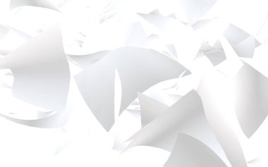 Uçan kağıtlar beyaz arka planda izole edilmiş. Soyut para havada uçuşuyor. 3d illüstrasyon