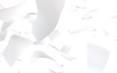 Uçan kağıtlar beyaz arka planda izole edilmiş. Soyut para havada uçuşuyor. 3d illüstrasyon