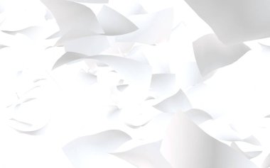 Uçan kağıtlar beyaz arka planda izole edilmiş. Soyut para havada uçuşuyor. 3d illüstrasyon