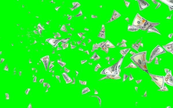 ธนบ ตรดอลลาร นได แยกจากโครเมคก นอย ในอากาศ 100 เหร ยญธนบ ตรสหร — ภาพถ่ายสต็อก