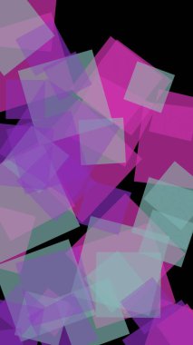 Koyu arkaplanda çok renkli yarı şeffaf altıgenler. Dikey görüntü yönlendirmesi. 3B illüstrasyon