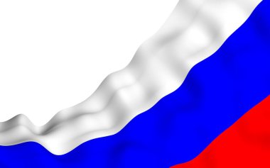 Rusya Federasyonu bayrağını sallıyor. Ulusal. Rusya'nın devlet sembolü. 3d illüstrasyon