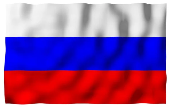 Размахивание Флагом Российской Федерации Национальный Государственный Символ России Иллюстрация — стоковое фото