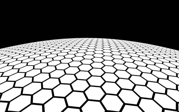 White Honeycomb Dark Background Perspective View Polygon Look Honeycomb Ball — Stock Photo, Image