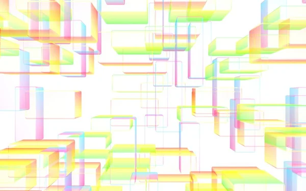 Красочный Абстрактный Цифровой Технологический Фон Узор Повторяющимися Прямоугольниками Иллюстрация — стоковое фото