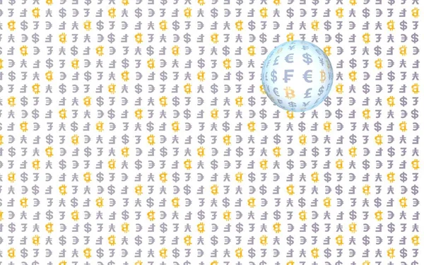 Bitcoin Και Νόμισμα Λευκό Φόντο Ψηφιακό Σύμβολο Κρυπτο Νομισματική Φούσκα — Φωτογραφία Αρχείου