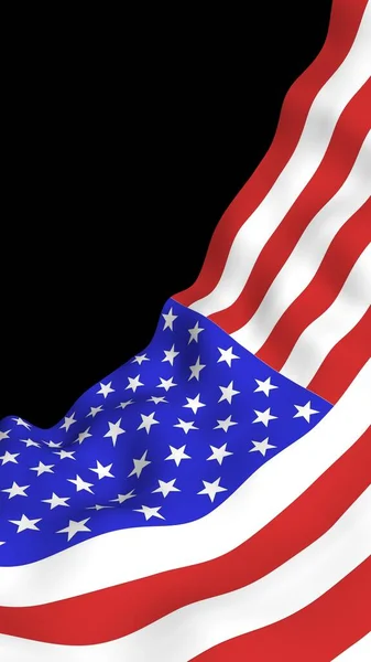 Κυματιστή Σημαία Των Ηνωμένων Πολιτειών Της Αμερικής Σκοτεινό Φόντο Αστέρια — Φωτογραφία Αρχείου