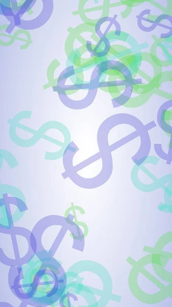 Bunte Durchscheinende Dollarzeichen Auf Weißem Hintergrund Illustration — Stockfoto