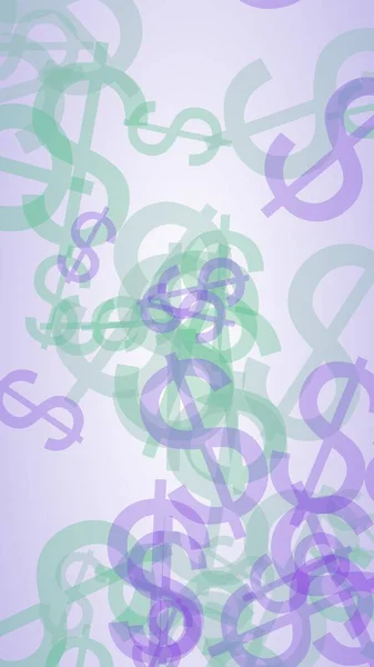 Multicolored Translucent Dollar Signs White Background Illustration — Stock Photo, Image