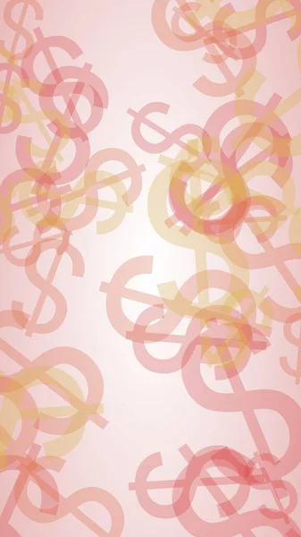 Signos Dólar Translúcidos Multicolores Sobre Fondo Blanco Tonos Rojos Ilustración —  Fotos de Stock