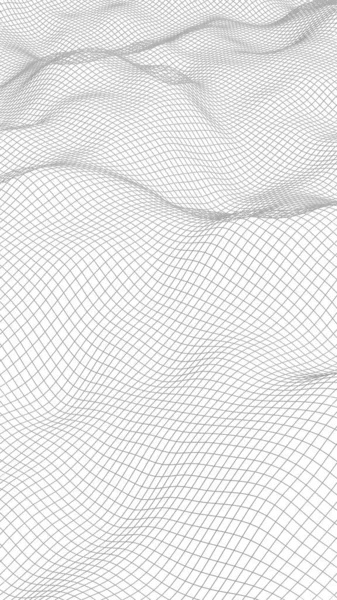 白い背景に抽象的な風景 サイバースペースグリッド ハイテクネットワーク 3Dイラスト — ストック写真