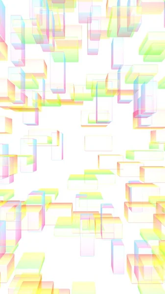 Colorful Abstract Digital Technology Background Pattern Repeating Rectangles Illustration — Stock Photo, Image