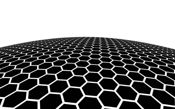 Black Honeycomb White Background Perspective View Polygon Look Honeycomb Isometric — Stock Photo, Image