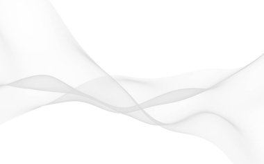 Beyaz soyut arka plan. Dalgalanan beyaz eşarp. Rüzgarın beyaz kumaşında sallanıyor. 3B illüstrasyon