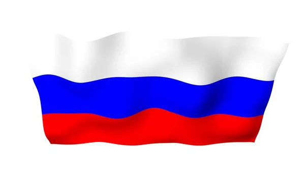 Waving Flag Russian Federation National State Symbol Russia Illustration — Stock Photo, Image