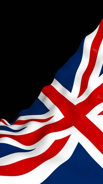 Waving Flag Great Britain Dark Background British Flag United Kingdom — Stock Photo, Image