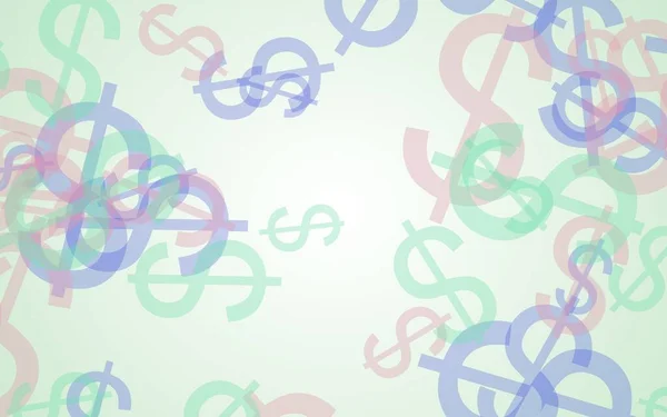 Signos Dólar Translúcidos Multicolores Sobre Fondo Blanco Ilustración — Foto de Stock