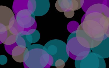 Koyu bir arka plan üzerinde çok renkli yarı saydam daireler. Kırmızı tonları. 3d illüstrasyon