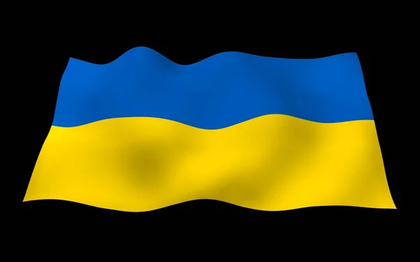 Bandera Ucrania Sobre Fondo Oscuro Bandera Nacional Alférez Estatal Bicolor — Foto de Stock