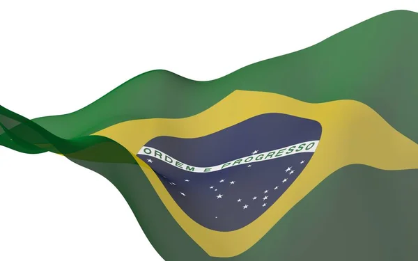 Flagge Brasiliens Schwenkend Ordem Progresso Ordnung Und Fortschritt Rio Janeiro — Stockfoto