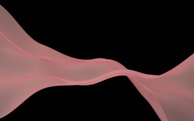 Soyut dalga. Eşarp. Siyah arka plan üzerinde parlak şerit. Soyut duman. Raster hava arka planı. 3d illüstrasyon