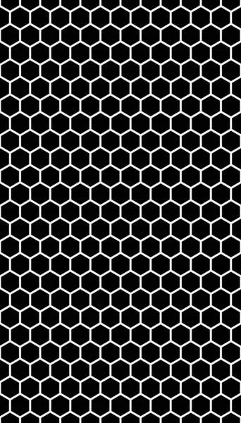 Siyah arka planda beyaz bal peteği. Kusursuz bir doku. İzometrik geometri. 3B illüstrasyon