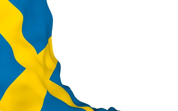 Flag Sweden Official State Symbol Kingdom Sweden Blue Field Yellow — Stock Photo, Image