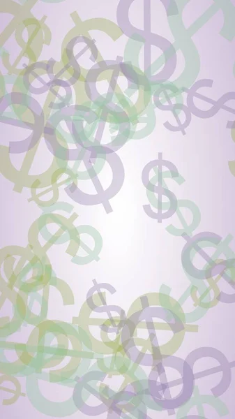 Bunte Durchscheinende Dollarzeichen Auf Weißem Hintergrund Illustration — Stockfoto