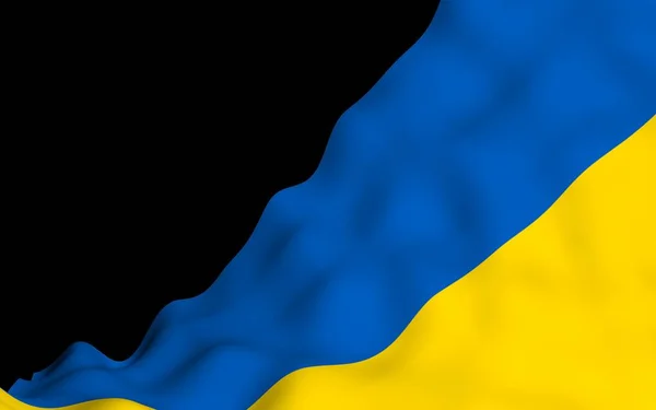 Ukrainas Flagga Mörk Bakgrund Nationella Flaggan Och Staten Ensign Blå — Stockfoto