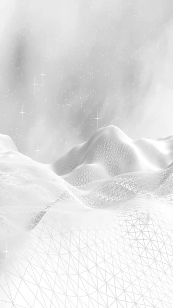 White abstract background. Hi tech network.Outer space. Starry outer space texture. 3D illustration