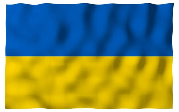 Flag Ukraine White Background National Flag State Ensign Blue Yellow — Stock Photo, Image