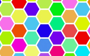 Petek çok renkli, çok renkli. Biyometrik geometri. 3d illüstrasyon