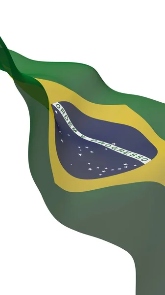 Waving Flag Brazil Ordem Progresso Order Progress Rio Janeiro South — Stock Photo, Image