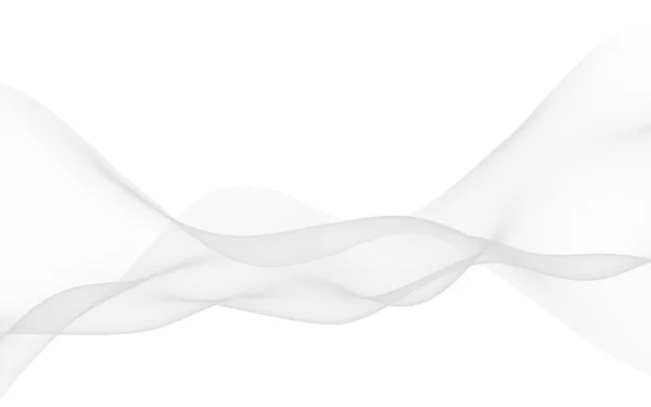 白色的抽象背景 飘飘然的白色围巾 随风飘荡的白色面料 3D插图 — 图库照片