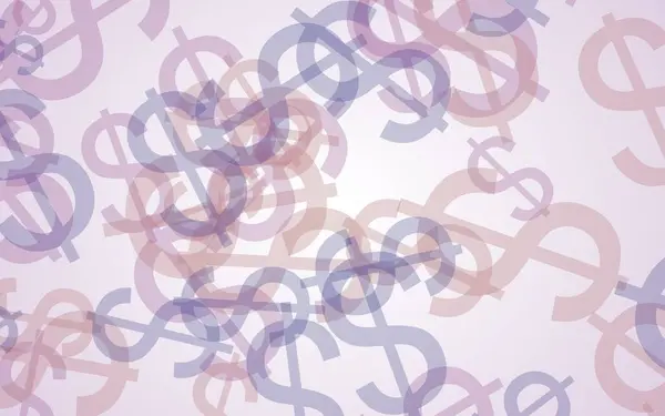 Signos Dólar Translúcidos Grises Sobre Fondo Blanco Tonos Rojos Ilustración — Foto de Stock