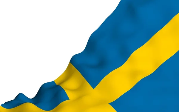 Švédská Vlajka Oficiální Státní Symbol Švédského Království Modré Pole Žlutým — Stock fotografie