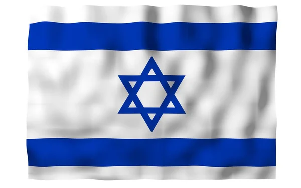 Israels Flagga Statssymbol För Staten Israel Blå Davids Stjärna Mellan — Stockfoto