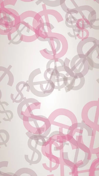 Multicolored Translucent Dollar Signs White Background Red Tones Illustration — Stock Photo, Image