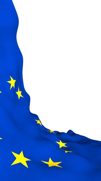 Bandiera Leggermente Sventolante Dell Unione Europea Isolata Sfondo Bianco Rendering — Foto Stock