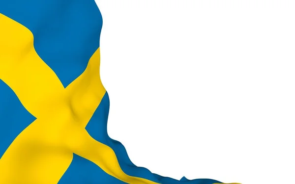 Sveriges Flagga Officiell Statssymbol För Konungariket Sverige Ett Blått Fält — Stockfoto