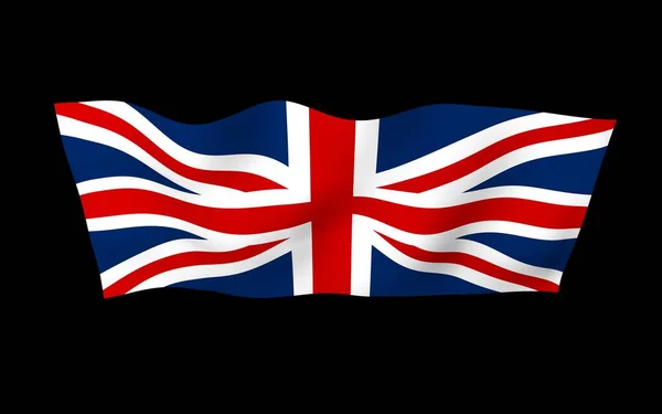 Nagy Britannia Zászlaját Lobogtatva Sötét Háttérrel Brit Zászló Nagy Britannia — Stock Fotó
