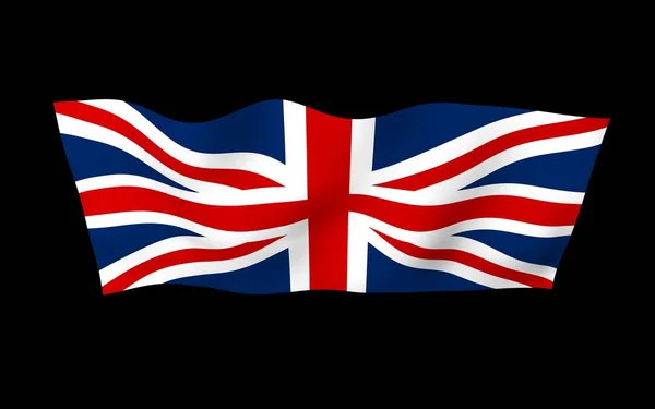 Flagge Des Vereinigten Königreichs Auf Dunklem Hintergrund Schwenkend Britische Flagge — Stockfoto