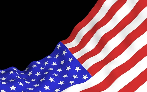 Waving Flag United States America Dark Background Stars Stripes State — Stock Photo, Image