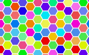 Petek çok renkli, çok renkli. Biyometrik geometri. 3d illüstrasyon