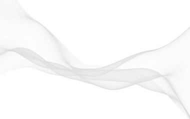 Beyaz soyut arka plan. Dalgalanan beyaz eşarp. Rüzgarın beyaz kumaşında sallanıyor. 3B illüstrasyon