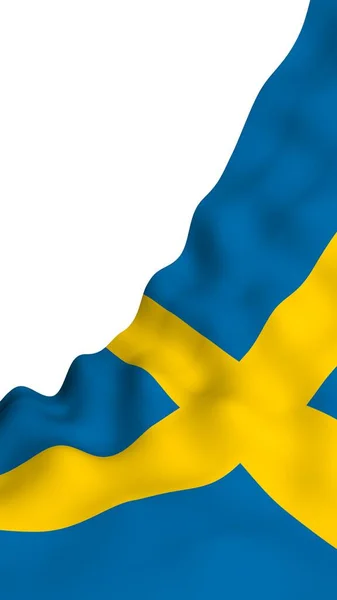 Sveriges Flagga Officiell Statssymbol För Konungariket Sverige Ett Blått Fält — Stockfoto